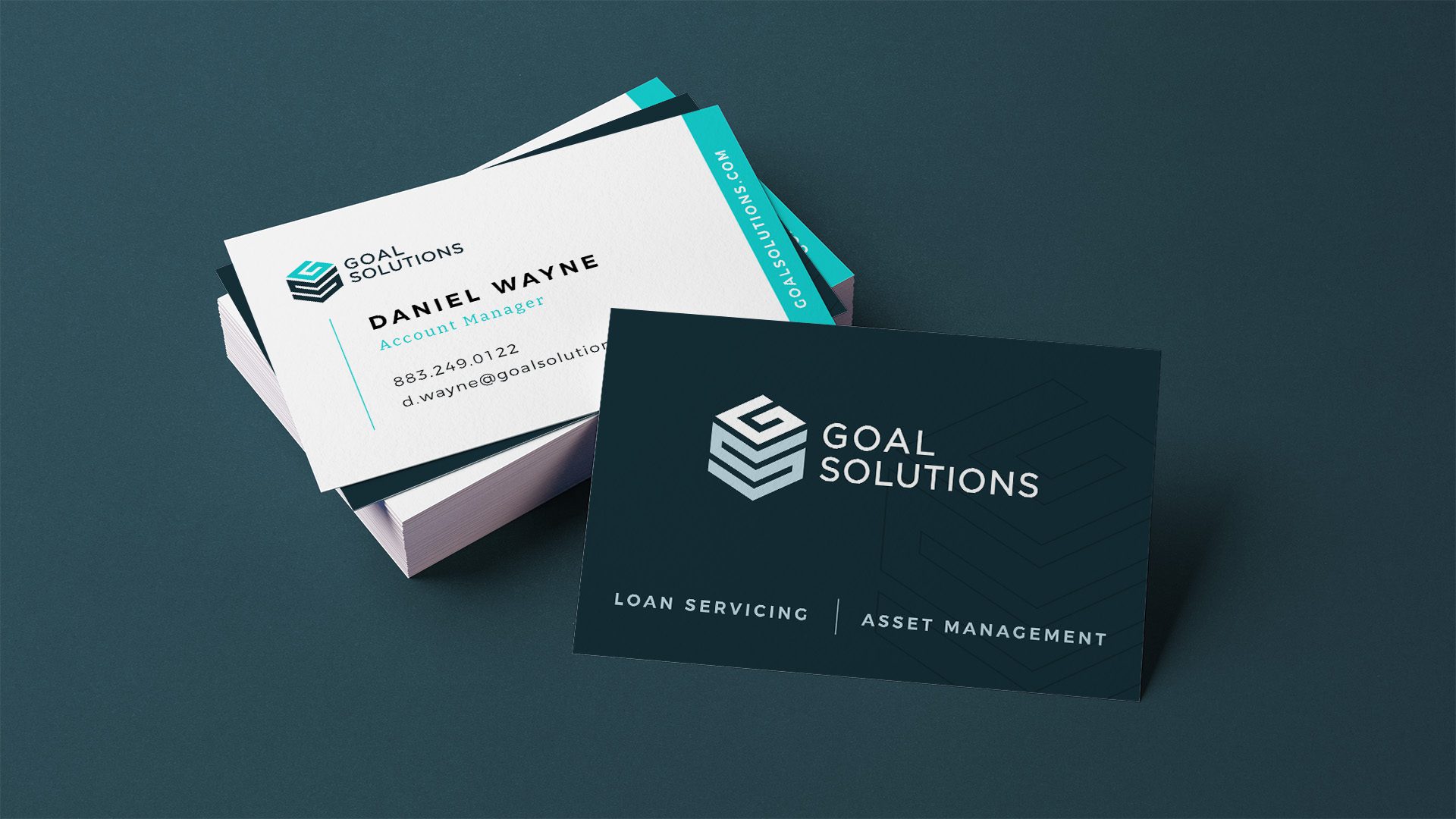 Custom business card design for a financial planner, bank, loan servicing company